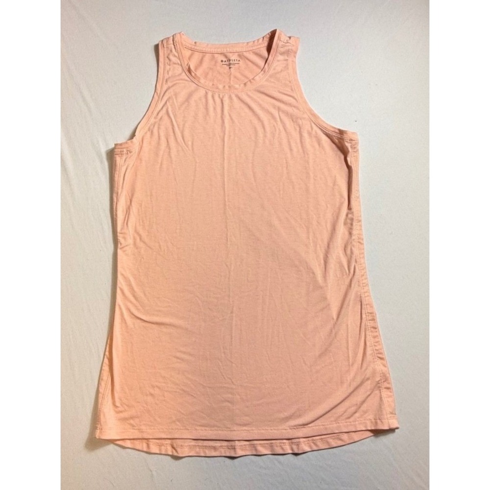 Athleta Renew High Neck Tank Top Peach Pink Sleeveless Gym Shirt Tall MT-2275